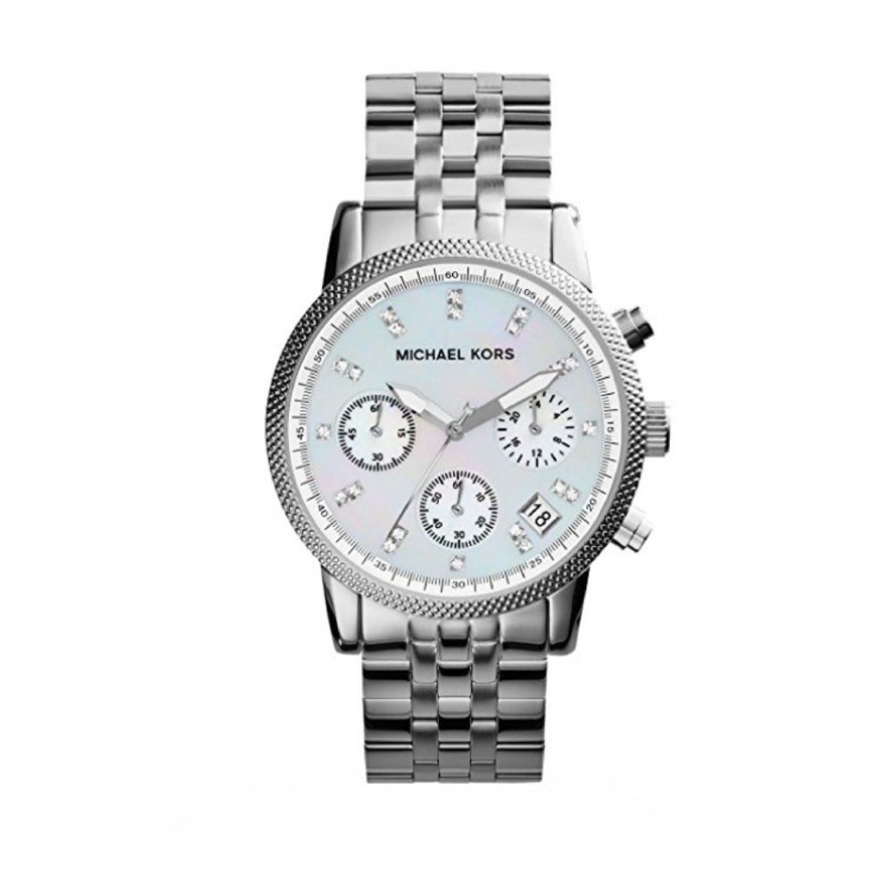 Michael Kors Silver and Mother of Pearl Ritz Watch